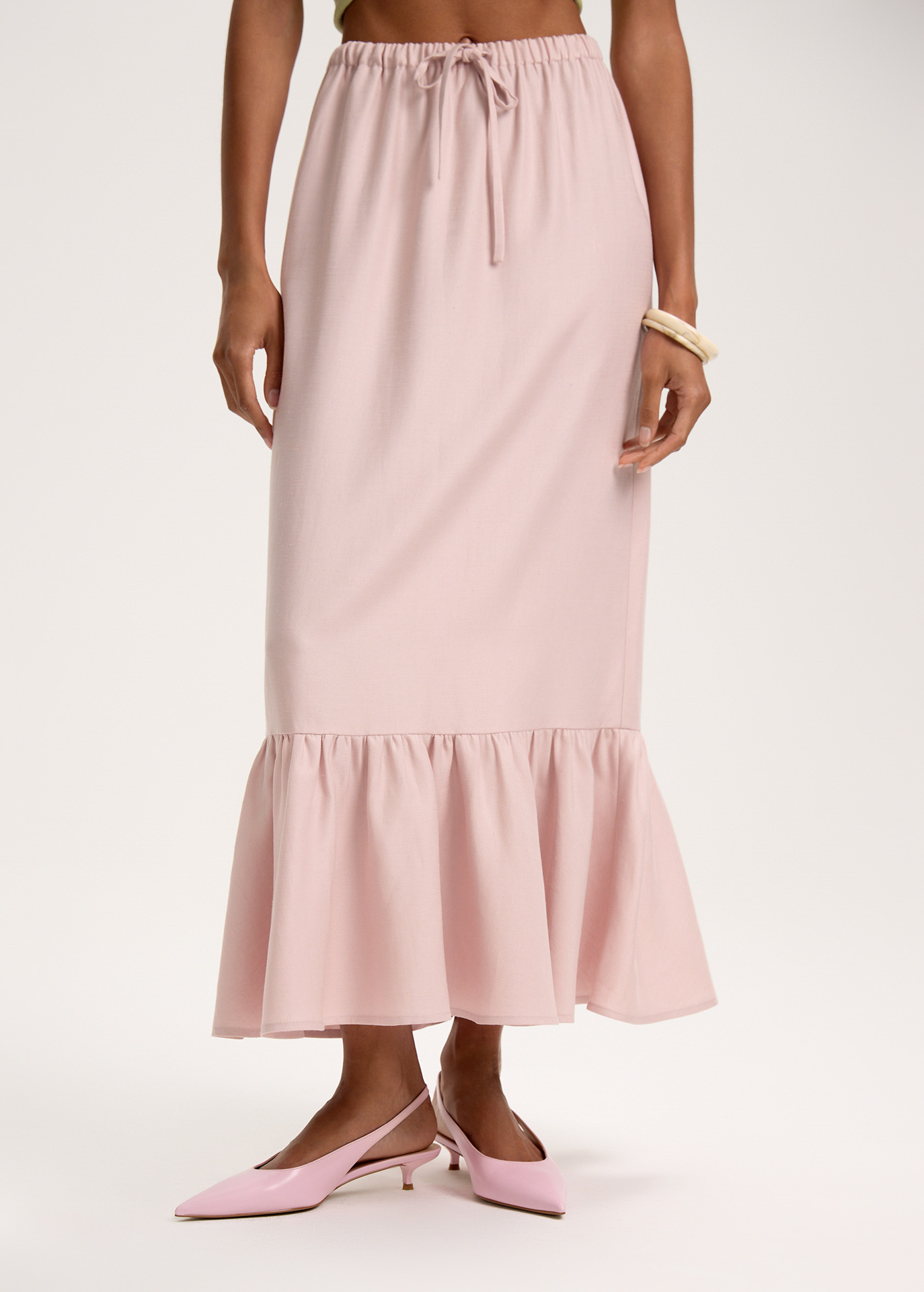 Юбка с оборкой из лиоцелла и льна 11290₽